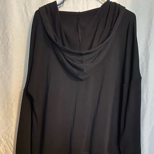 Ladies' black long-sleeve hooded jacket. Size L